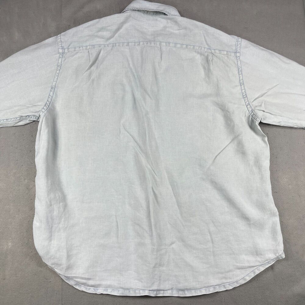 Tommy Bahama Relax Button Up Shirt Men's‎ 2XL Light Blue Pure Linen Long Sleeve - Picture 9 of 13